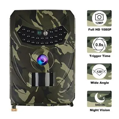 12MP Hunting Trail Camera IR Cam Farm Garden Surveillance Wildlife Monitor • £25.34