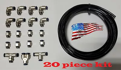 $138.98 • Buy Boost Vacuum Push Connect Air Fitting Kit Turbo Supercharger Solenoid 1/8  Npt