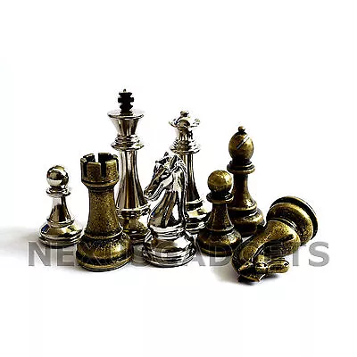 Jene Chess PIECES ONLY Metal Set X LARGE 4.5 Inch King EXTRA QUEENS NO BOARD • $99.99