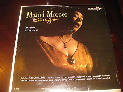 Mabel Mercer; Sings W/orchestra Directed By Ralph Burns On LP  • $8.99