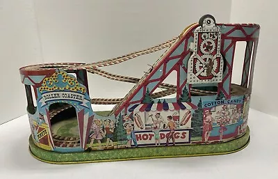 Vintage J. Chein & Co. USA Tin Litho Large Roller Coaster Wind Up Toy (No Cars) • $47.99