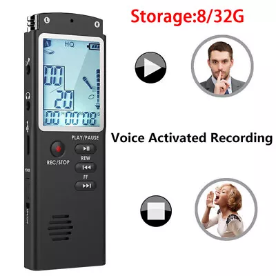 8/32G Voice Activated Mini Digital Sound Audio Recorder Dictaphone MP3 Player US • $21.99