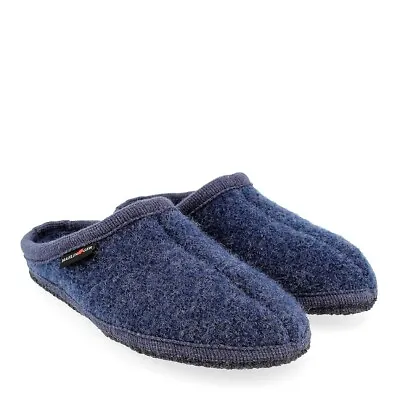 Haflinger Alaska Men's Slippers In Blue Felt • £65.90