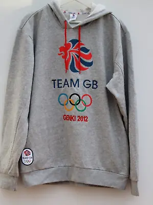 TEAM GB Hoodie GENKI 2012 Grey Pullover London Olympics Mens Large L • £29.95