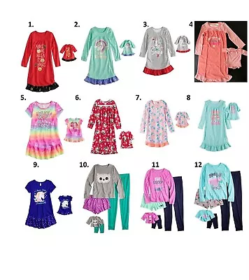 Girl 4-14 And 18  Doll Matching Nightgown Pajamas  Dollie Me Chrismas American • $16.99