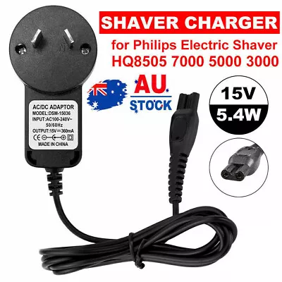 $14.46 • Buy 15V Shaver Charger Charging Power Adapter Cord Fit For Philips HQ8505 7000 5000