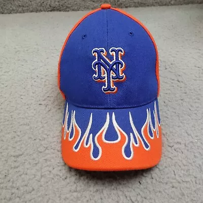 New York Mets Hat Baseball Adjustable Snapback Flame Orange Blue '47 Twins OSFA • $25.21