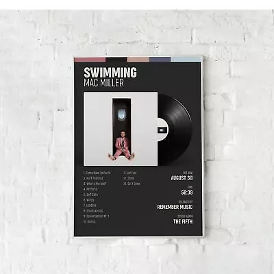 Mac Miller  SWIMMING  AlbumTracklist - Wall Digital Art Poster - Dark • $9.99