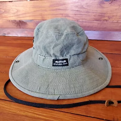 Vintage Panama Jack Bucket Hat Adult Small Olive Beach Fishing Outdoors  • $18.95