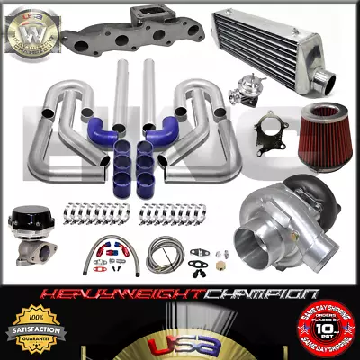 Turbo Kit T3/T4 For Nissan KA24 240SX S13 S14 Altima FMIC PK WG BOV Manifold BL • $664.50