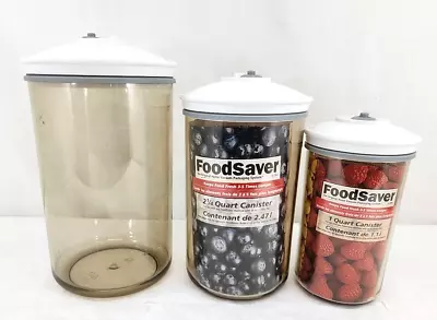 FoodSaver Vacuum Packaging Canister Set 3 Sizes 1 2 1/4 3 1/4 Quart • $32