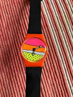 Vintage 1985 Schmid + Müller Keith Haring Swatch Watch “Breakdance” LO001 • $350