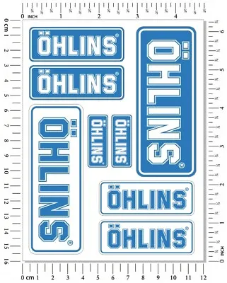 Ohlins Fork Shock Stickers Set Aprilia Ducati Kawasaki Graphics Laminated Decals • £6.89