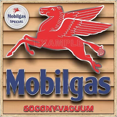 Mobil Pegasus Flying Horse Sign Remake Square Aluminum Size Option Up To 3' X 3' • $82.45