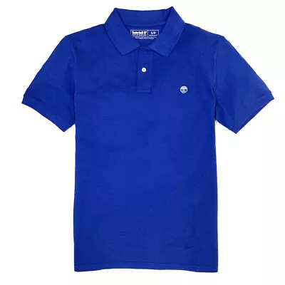 Timberland Men's Short Sleeve Pique Summer 100% Cotton Dark Blue Polo Shirt • $20.99