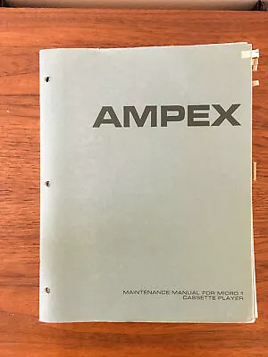 Ampex Model Micro 1 Cassette Service Manual *Original* • $19.97