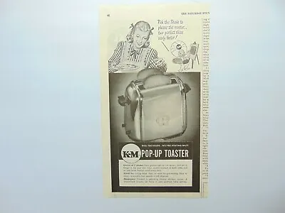 1948 K-M POP-UP TOASTER Vintage Art Print Ad • $6