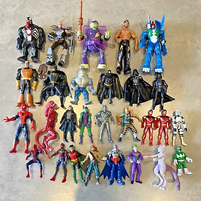 Action Figure Bundle Joblot Marvel Batman Spiderman Turtle Wrestler Alien Pirate • £14