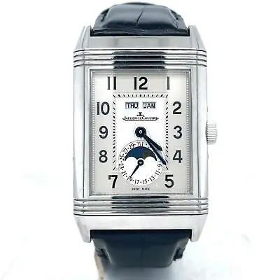 Jaeger LeCoultre Grande Reverso Hand Wind 30mm Steel Silver Dial Men's Q3758420 • $8950