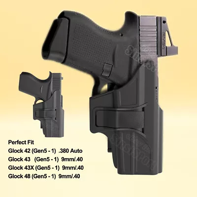 $20.99 • Buy Tactical OWB Holster For Glock 43 43X 42 Belt Holster G43 G43X Adjustable Cant