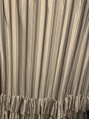 $9.99 • Buy Shower Curtain By Better Homes & Gardens Striped Ruffle 72  X 72  Charcoal & Wh