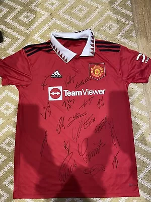 Manchester United Shirt 22/23 Home Shirt Signed By 19 Incl. Ronaldo And Club COA • $496.10