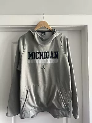 NIKE JORDAN Michigan Basketball Hoodie Sweatshirt Size Large • $9.99