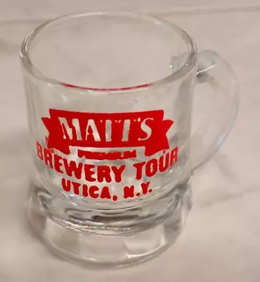 Vintage Mini Beer Mug Shot Glass ~ Matt's Premium Brewery Tour Utica NY • $15