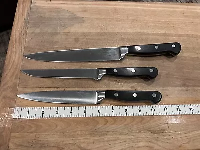 3 Wolfgang Puck Café Collection Stainless Steel Knives 8  Carving Boner Utility • $17.50