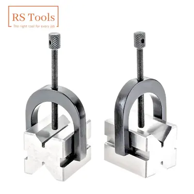 New Precision Engineers All Steel Vee Blocks Clamp Set V Block Matched Pair US • $37.99