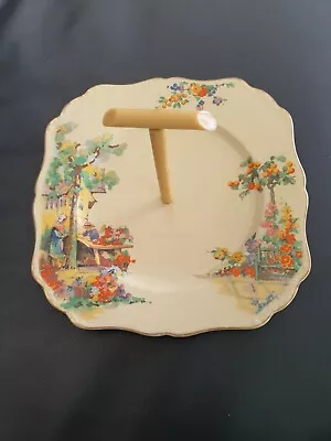 $39 • Buy Vintage Sunshine J&G Meakin England Sunny Spain Cake Plate W Bakelite Handle 20s