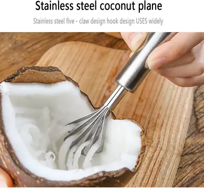 Stainless Steel Coconut Scraper Five-Jaw Design Household Kitchen Tool Coconut • £7.47