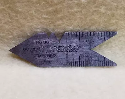 The Lufkin Rule Co. No. 36 60 Degree Center Thread Gage Tempered USA • $9.99