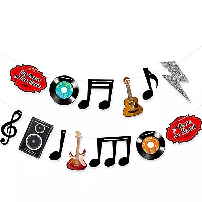 Music Note Decorations Banner 1950 S Rock And Roll Party Decorations Musical ... • $14.76