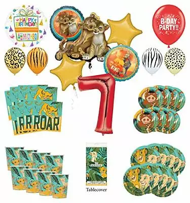 $54.95 • Buy Lion King 7th Birthday Party Supplies 16 Guest Decoration Kit With Simba, Nal...