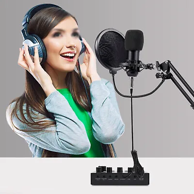 Complete Home Studio Recording Kit - Mixer Condenser Mic For Music/Podcast New  • $31