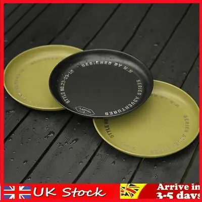 Portable Stainless Steel Plates Metal Blackened Dish Camping Plates Camping Gear • £9.68