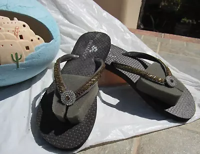 NEW Women's Shoes Flip-flops Sandals Size 6 Brown Flats  Beaded Nomad • $7.99