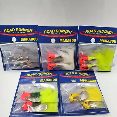 Blakemore Road Runner Marabou 1/4 Oz Jighead Jigs 2 Count Pack You Choose Color • $5.95