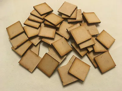 50x 25mm X 25mm MDF Square Bases 3mm. Wargames Bolt Action Warhammer Games • £3.99