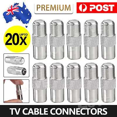$4.45 • Buy F Type Female Plug To PAL Male Socket Coaxial TV Antenna Cable Connector Adapter