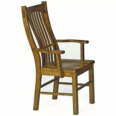 A-America Laurelhurst Mission Slatback Dining Arm Chair In Rustic Oak (Set Of 2) • $460.99