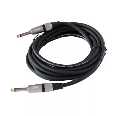 25ft Instrument Guitar Mic PA Speaker Cable 6.35mm 1/4  To 1/4  Mono Male Cord • $15.98