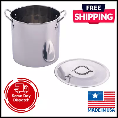 Stainless Steel Stock Pot Lid Cooking Kitchen Soup Stew Sauce Stockpot Two Sizes • $16.99