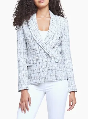 L’AGENCE Kenzie Double Breasted Tweed Blazer Size 2 NEW • $200