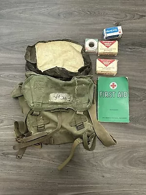 Vtg Original WWII US Army Musette Messenger Paratroooper Jump Bag Dated 1951 • $97.99