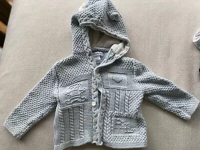 Ralph Lauren Cardigan Knit Blue Reindeer Sweater RL Baby 9m + Baby Clothing Lot • $50