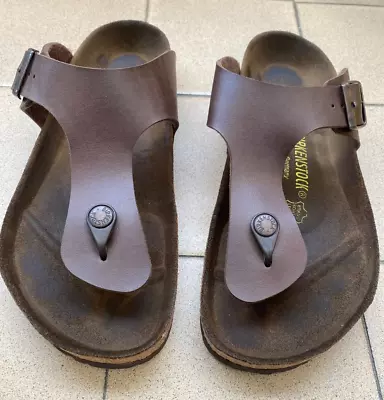 Birkenstock - Thong Sandals - Smooth Havana Brown - Mens Euro 40 - UK 7 - NEW • £45