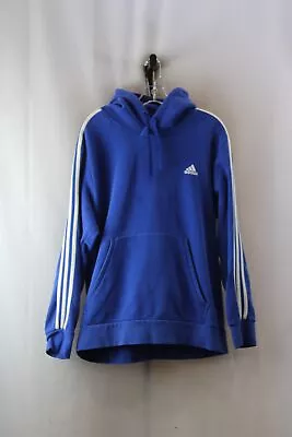 Adidas Men's Blue Striped Pull Over Hoodie SZ-XL • $9.99