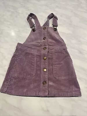 Jamie Kay Girl’s Purple Pinafore Dress Blossom Cord Size 4 • $14